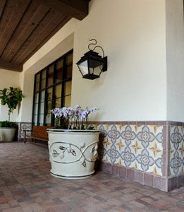 Cement Tile Wainscoting Creates Outdoor Harmony