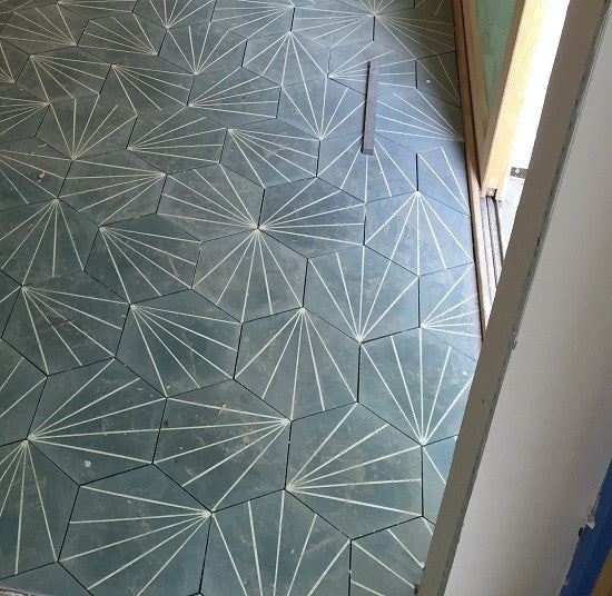 Hexagonal Cement Tiles in Custom Colors are a Delight