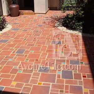 Rustic Terracotta Tiles Mix it Up with Patchwork Patio Design