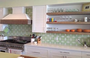 Soothing Two-Tone Cement Tile Creates Kitchen Calm