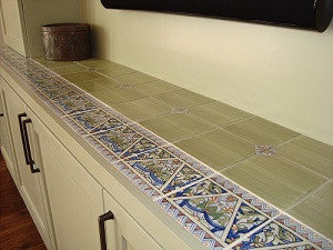 Spanish Tile Adorn Built-in Console Counter