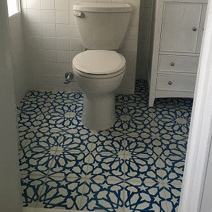 Cement Tile Add Color, Pattern to Bathroom Floor