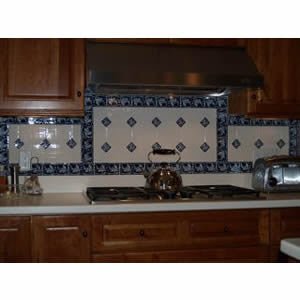 Braganza Blue Border Backsplash for the Kitchen