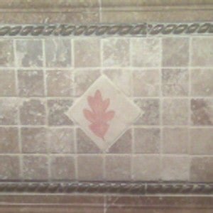 Custom Colored Leaf Imprint Backsplash