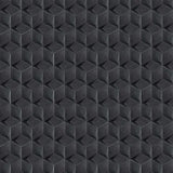 Acclivity 3D Pinwheel Black 8" Hexagon Relief Cement Tile Wall Installation