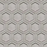 Acclivity 3D Gris Concentric 8" Hexagon Relief Cement Tile Wall Installation