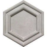 Acclivity 3D Gris Concentric 8" Hexagon Relief Cement Tile