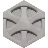 Acclivity 3D Padlock Gris 8" Hexagon Relief Cement Tile