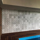 Acclivity 3D Star Gris 10"x10" Relief Cement Tile Wall Installation