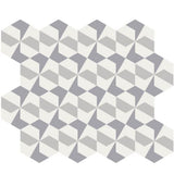 Mission Adele 01 8" Hexagon Encaustic Cement Tile Rug