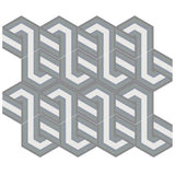 Mission Alexa 01 8" Hexagon Encaustic Cement Tile Rug