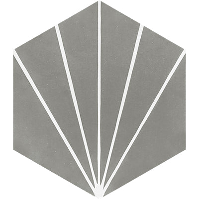 Mission Natural Gray Bakery 8" Hexagon Cement Tile