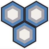 Mission Echo 01 8" Hexagon Encaustic Cement Tile Grouping