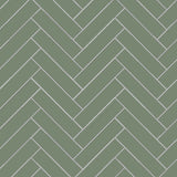 Avente Mission Green 2"x8" Cement Tile Herringbone Rug