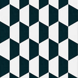 Mission Half-and-Half Black and White 8" Hexagon Encaustic Cement Tile Rug Detail