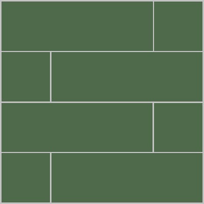 Mission 4"x12" Verde Canada Encaustic Cement Tile Brick Rug