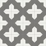Mission Alhambra Charcoal 8"x8" Encaustic Cement Tile Rug Layout