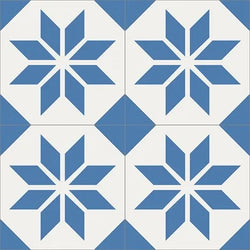 Mission Antique Star Blue 8"x8" Encaustic Cement Tile QuarterDesign