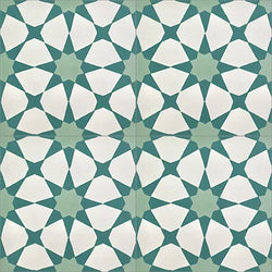 Mission Anza Turquoise 6"x6" Encaustic Cement Tile Quarter Design