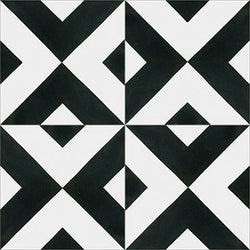 Mission Checkered Classic 8"x8" Encaustic Cement Tile Quarter Design
