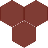 Mission D'Hanis Red 8" Hexagon Encaustic Cement Tile Grouping