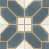 Mission Florence Blue 8"x8" Encaustic Cement Tile QuarterDesign