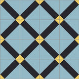 Mission Geometric Lattice Moroccan Blue 8"x8" Encaustic Cement Tile