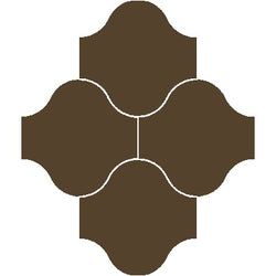 Mission San Felipe Dark Brown 10"x10" Encaustic Cement Tile Rug