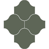 Mission San Felipe Green Asia 10"x10" Encaustic Cement Tile Rug