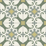 Alegre II Verde 8"x8" Encaustic Cement Tile - Avente Tile