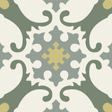 Alegre II Verde 8"x8" Encaustic Cement Tile - Avente Tile