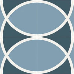 Mission Adrianna Blue 6"x6" Encaustic Cement Tile - Avente Tile