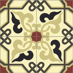 Mission Alcala A 8"x8" Encaustic Cement Tile - Avente Tile
