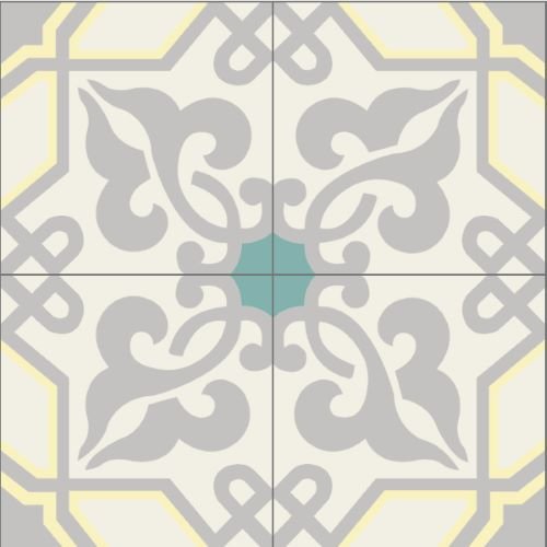 Mission Alcala B 8"x8" Encaustic Cement Tile - Avente Tile