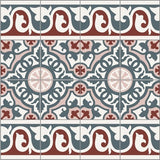Mission Alcala Border Blue 8"x8" Encaustic Cement Tile - Avente Tile