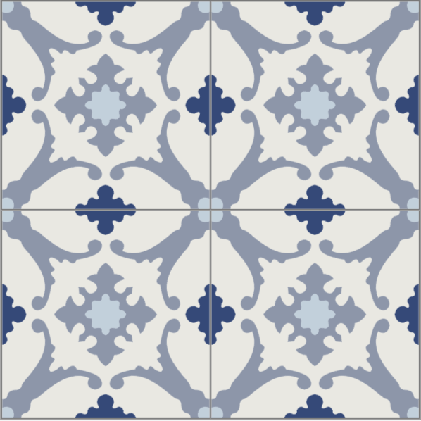 Mission Alegre Azul 4"x4" Encaustic Cement Tile - Avente Tile