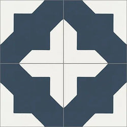 Mission Alhambra Navy 8"x8" Encaustic Cement Tile - Avente Tile