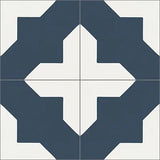 Mission Alhambra Navy 8"x8" Encaustic Cement Tile - Avente Tile