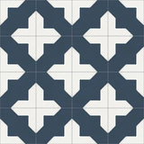 Mission Alhambra Navy 8"x8" Encaustic Cement Tile - Avente Tile