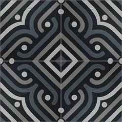 Mission Almost Black 8"x8" Encaustic Cement Tile - Avente Tile