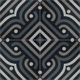 Mission Almost Black 8"x8" Encaustic Cement Tile - Avente Tile