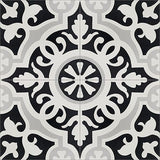 Mission Amalia Black 8"x8" Encaustic Cement Tile - Avente Tile