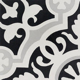 Mission Amalia Black 8"x8" Encaustic Cement Tile - Avente Tile