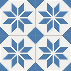 Mission Antique Star Blue 8"x8" Encaustic Cement Tile - Avente Tile