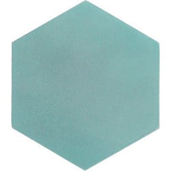 Mission Aqua 8" Hexagon Encaustic Cement Tile - Avente Tile