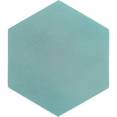 Mission Aqua 8" Hexagon Encaustic Cement Tile - Avente Tile