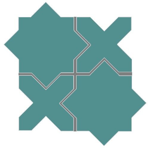 Mission Arabesque Aragon Turquoise Cement Tile - Avente Tile