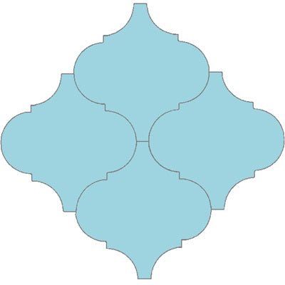 Mission Arabesque Malaga Azul Caribe 8"x8" Cement Tile - Avente Tile
