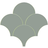 Mission Arabesque Sage 8" Fish Scale Encaustic Cement Tile - Avente Tile
