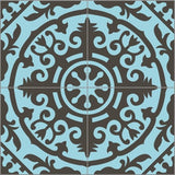 Mission Artemisa Caribbean Blue 8"x8" Encaustic Cement Tile - Avente Tile